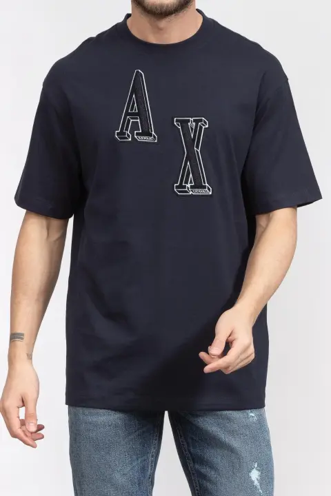 Erkek Armani Exchange Bisiklet Yaka T-shirt - Lacivert - ARMANI EXCHANGE
