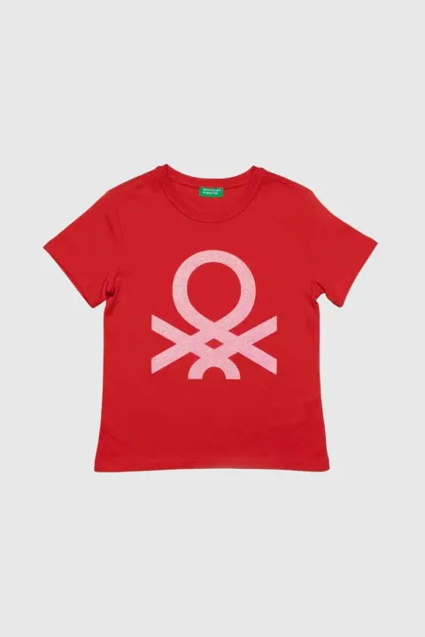 Benetton Kız Çocuk T-Shirt-Kırmızı 
