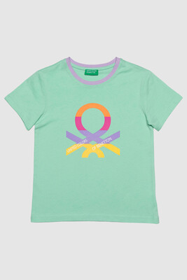Benetton Kız Çocuk T-Shırt-Mint 