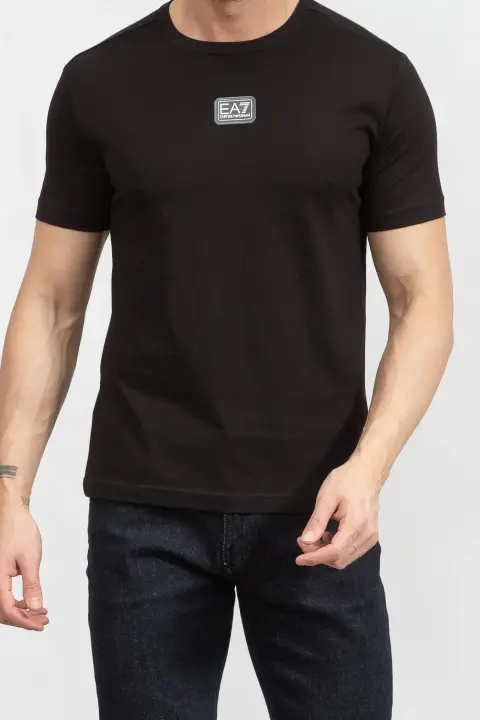 Bisiklet Yaka Erkek T-shirt-siyah - EA7