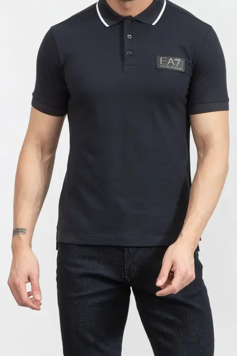 Polo Yaka Erkek T-shirt-mavi - EA7