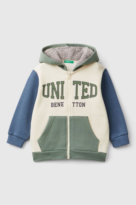 Erkek Bebek Kapüşonlu Sweatshirt - Krem 