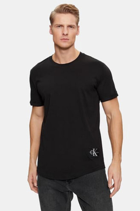 Erkek Calvin Klein Jeans Badge Turn T-Shirt - Siyah 