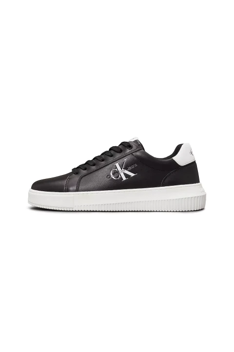 Erkek Chunky Cupsole Mono Lth Sneaker-Siyah 