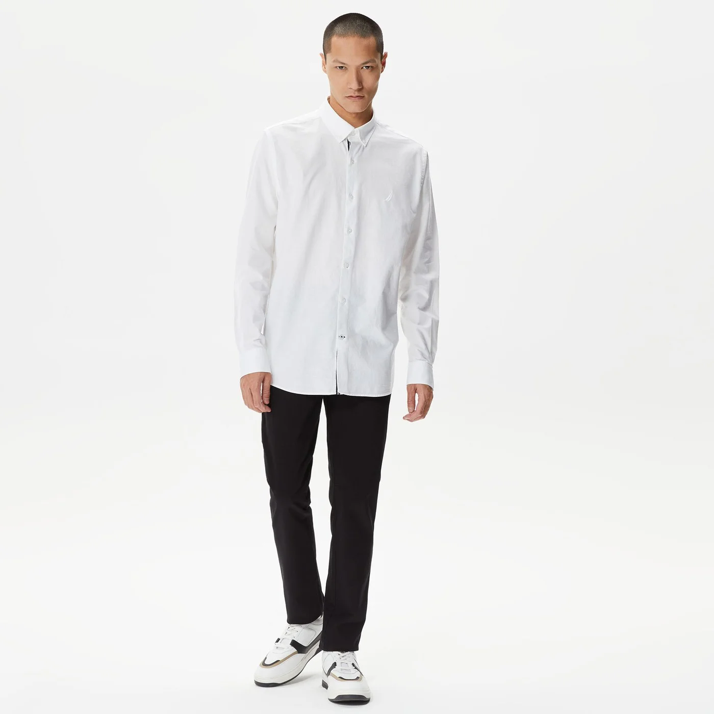 Erkek Classic Fit Uzun Kollu Gömlek - Beyaz - NAUTICA
