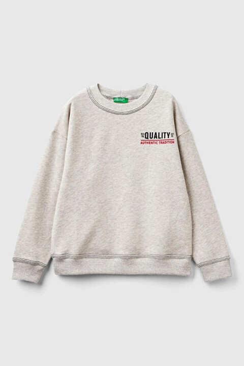 Erkek Çocuk Bisiklet Yaka Sweatshirt - Gri 