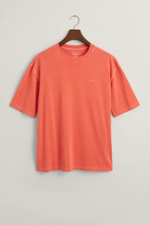 Erkek Gant Relaxed Fit Bisiklet Yaka Logolu T-Shirt - Turuncu 