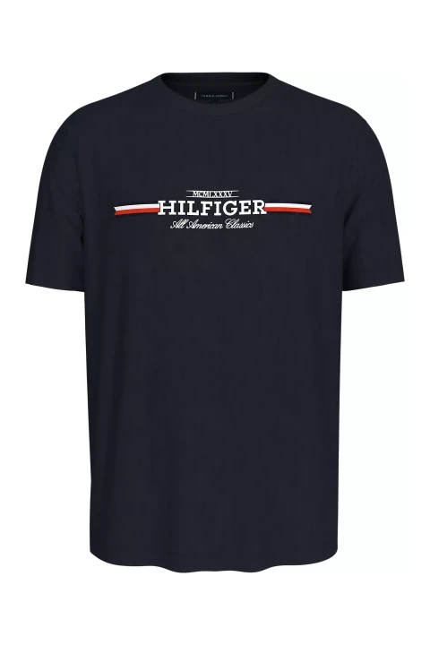 Erkek Hılfıger Chest Strıpe Tee T-shirt-lacivert - Tommy Hilfiger