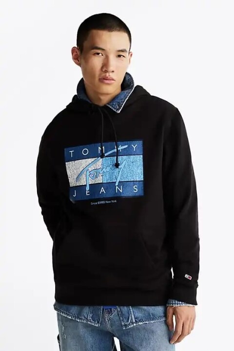 Erkek Kapüşonlu Sweatshirt - Siyah 