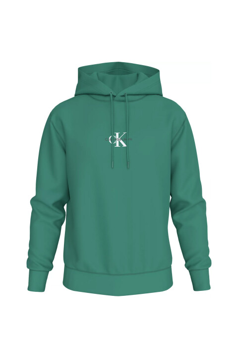 Erkek Kapüşonlu Sweatshirt - Yeşil 