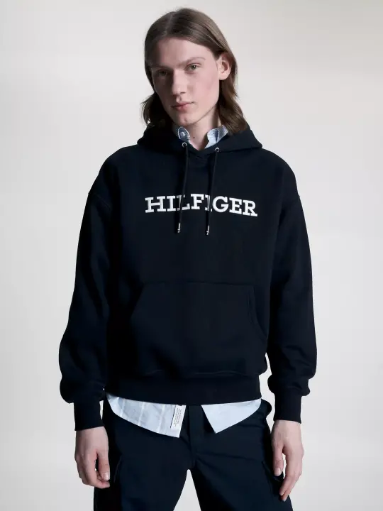 Erkek Monotype Embro Sweatshirt-Lacivert 