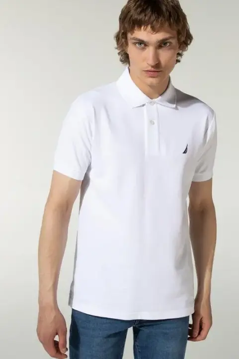 Erkek Nautica Classic Fit Kısa Kollu Polo - Beyaz 