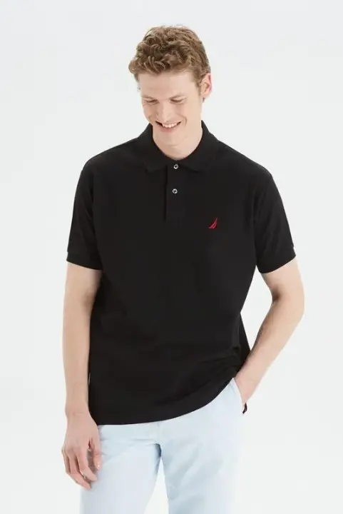 Erkek Nautica Classic Fit Kısa Kollu Polo - Siyah 