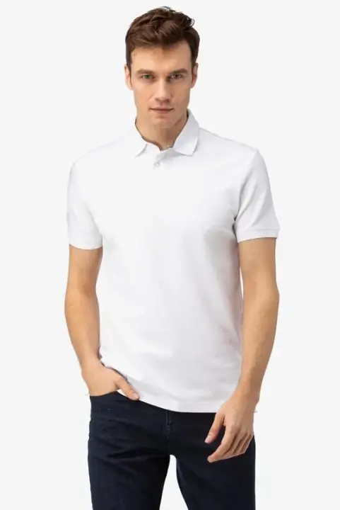 Erkek Nautica Slim Fit Kısa Kollu Polo - Beyaz 