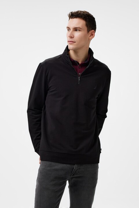 Erkek Regular Fit Sweatshirt - Siyah 