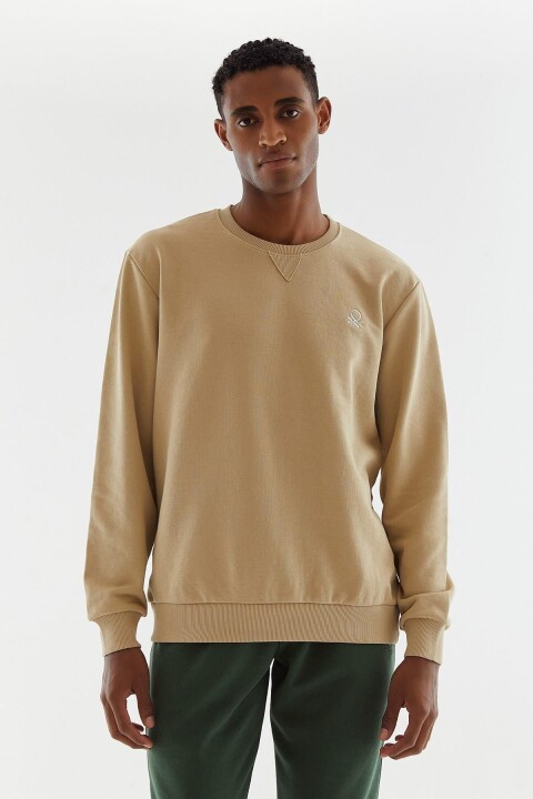 Erkek Sweatshirt - Vizon 