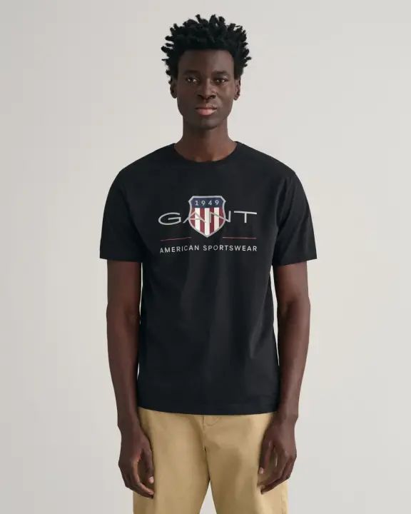 Erkek Regular Fit Bisiklet Yaka Logolu T-Shirt-Siyah 