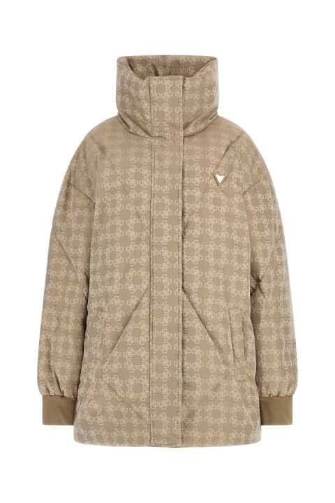 Kadın 4G Logo Puffer Mont - Camel 