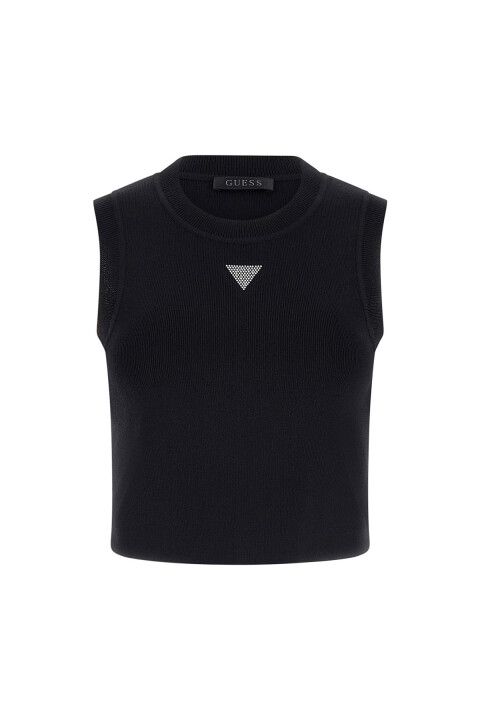 Kadın Alexia Tank Top Accessories T-shirt - Siyah - Guess