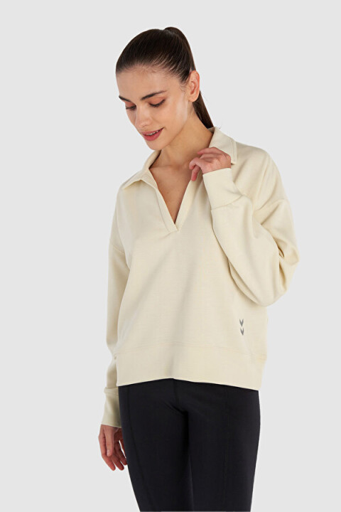 Kadın Bolette Sweatshirt - Bej 
