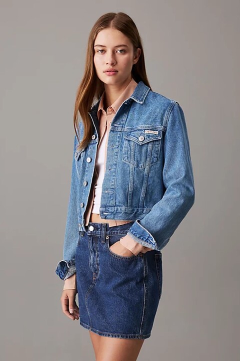 Kadın Cropped 90'S Kısa Kot Ceket - Denim 