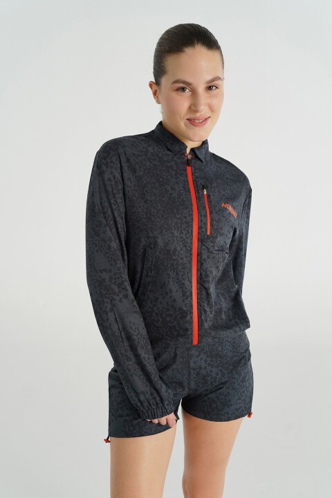 Kadın Hml Jenkens Fermuarlı Sweatshirt - Gri 