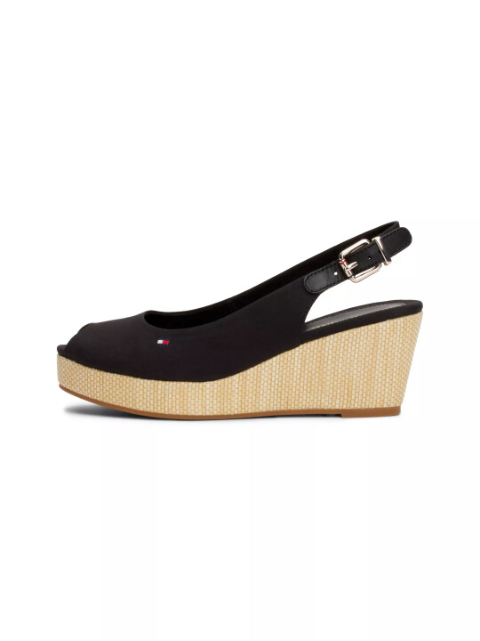Kadın Iconıc Elba Slıng Back Wedge Topuklu Sandalet-Siyah 