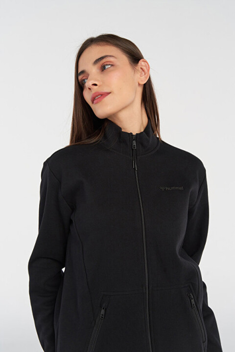 Kadın Karen Fermuarlı Sweatshirt - Siyah 