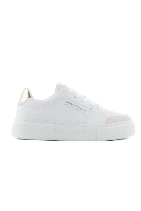 Kadın Logo Baskılı Sneaker-Beyaz Altın 