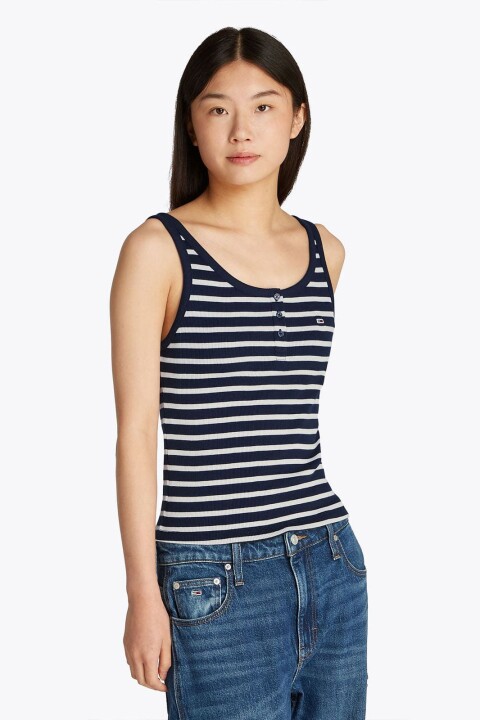 Kadın Tjw Slim Button T-Shirt - Lacivert 