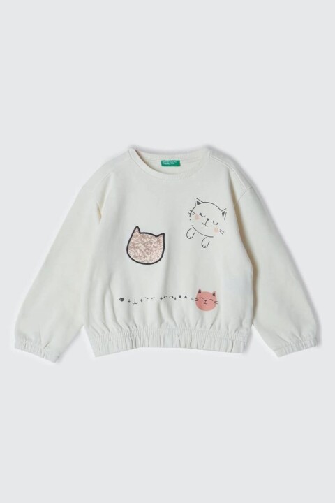 Kız Bebek Sweatshirt - Beyaz 