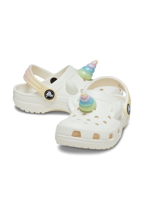 Kız Çocuk Classic Rainbow Unicorn Terlik - Beyaz 