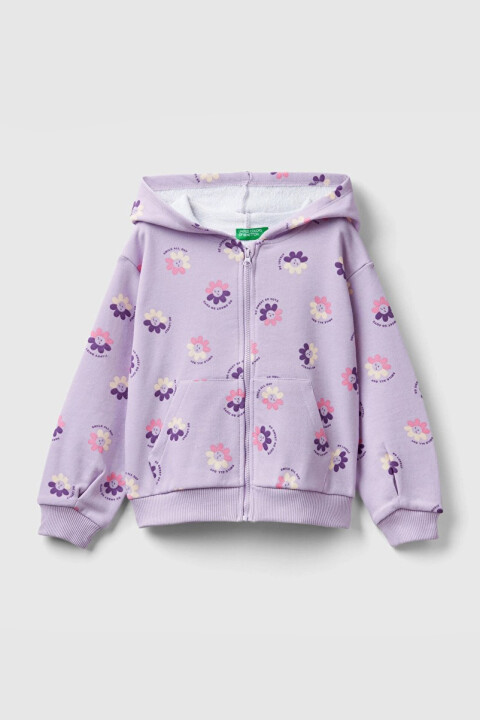 Kız Çocuk Kapüşonlu Sweatshirt - Lila 