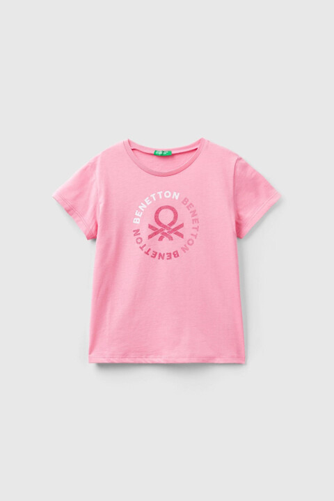 Kız Çocuk Kısa Kollu T-Shirt - Açık Pembe 