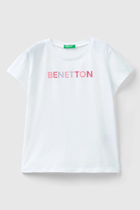 Kız Çocuk Kısa Kollu T-Shirt - Beyaz 