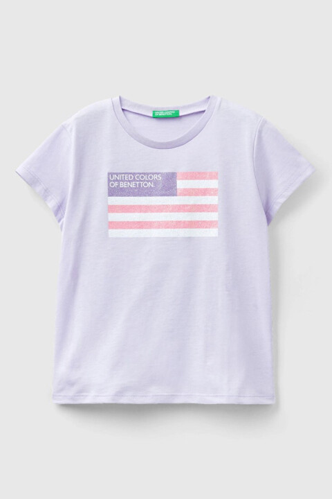Kız Çocuk Kısa Kollu T-Shirt - Lila 