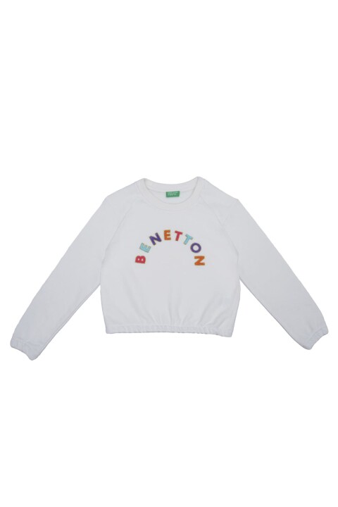 Kız Çocuk Sweatshirt - Ekru 