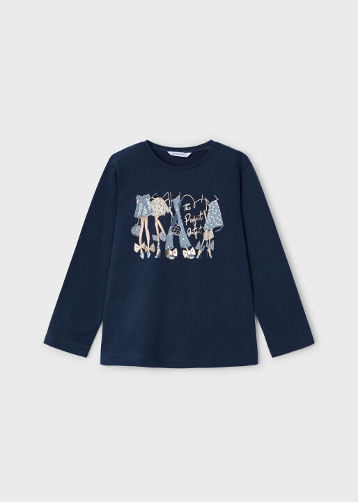 Kız Çocuk T-Shirt - Lacivert 