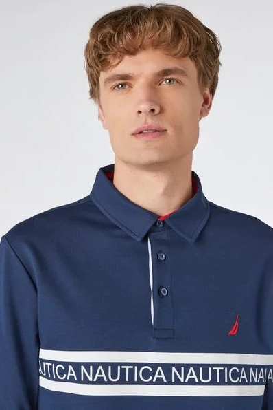 Erkek Slim Fit Uzun Kollu Polo - Lacivert 