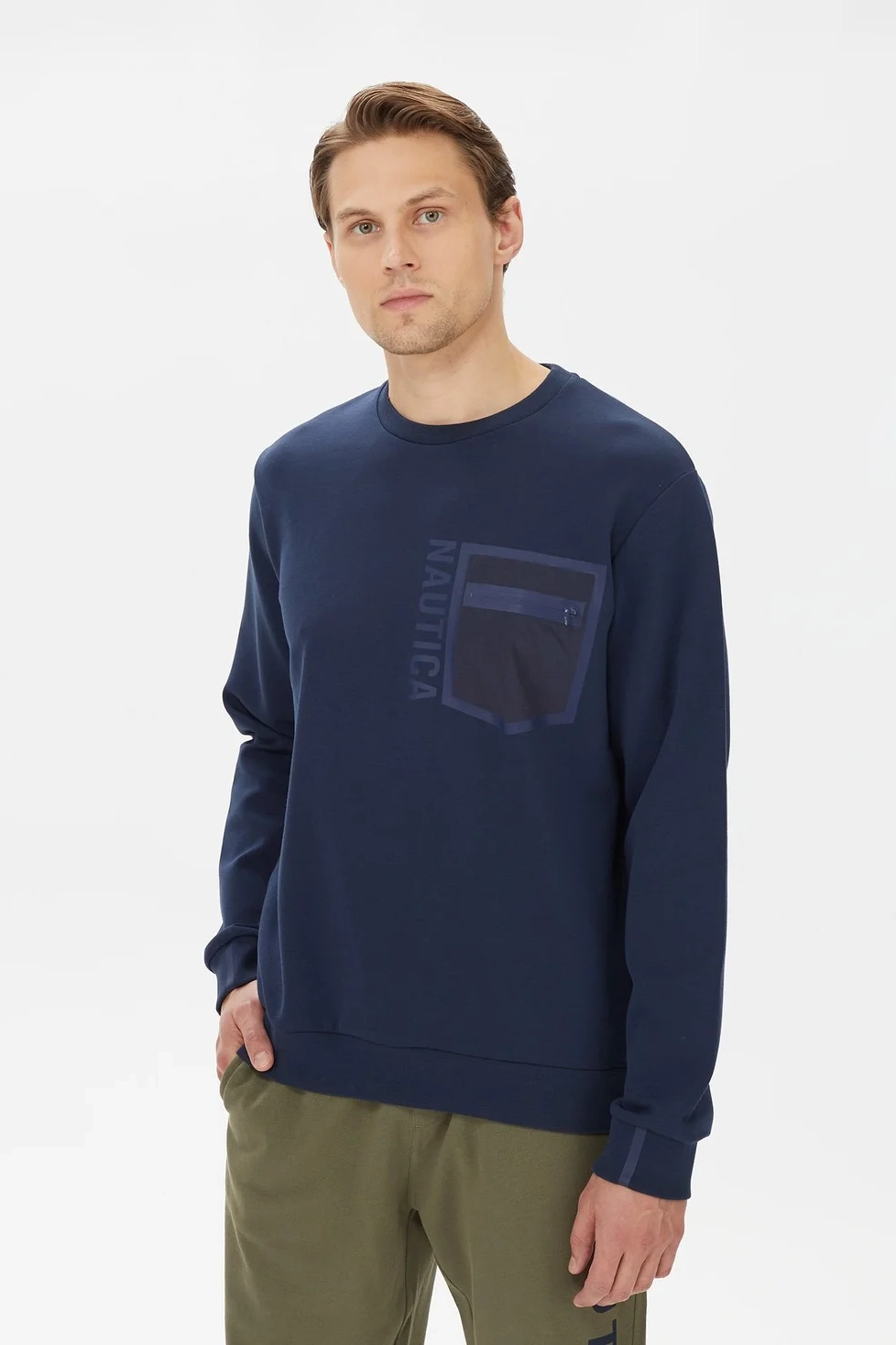 Erkek Standart Fit Bisiklet Yaka Sweatshirt - Lacivert 