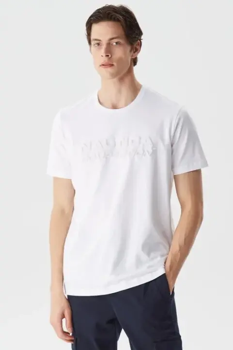 Tshırterkek Nautica Standart Fit Baskılı Kısa Kollu T-Shirt / Beyaz 